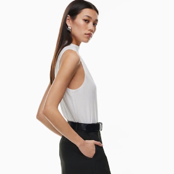 Babaton Aritzia Women's  Vince Turtleneck Tank Top White Size M - Picture 3 of 13